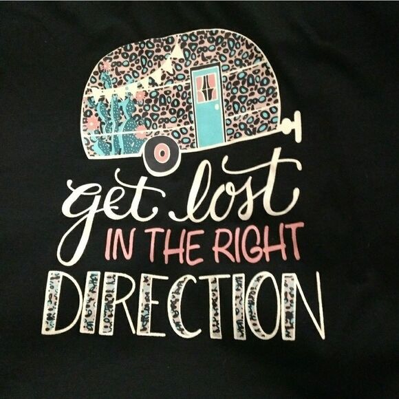 Black "Get Lost in the Right Direction" T-SHIRT - Picture 2 of 2